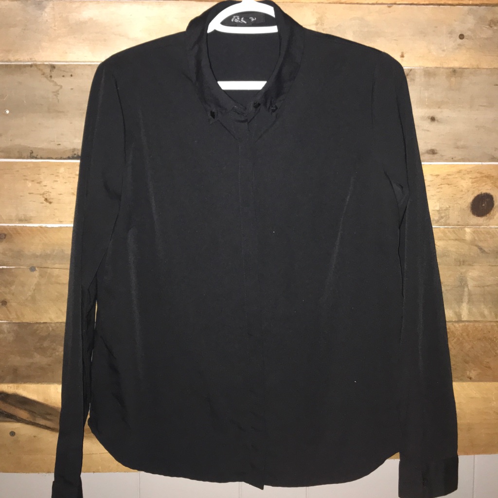 Black Button-Down Blouse
